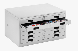 Planning cabinet A0 6 drawers W140xD95xH60.5cm RAL 7035