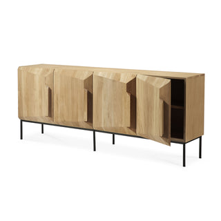 Stairs sideboard - varnished oak - 4 doors (Houtsoort: Eiken hout)